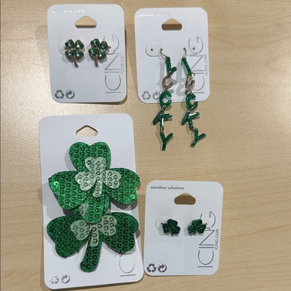 Icing Green Sequin Shamrock Jewelry Collection - Picture 1 of 1